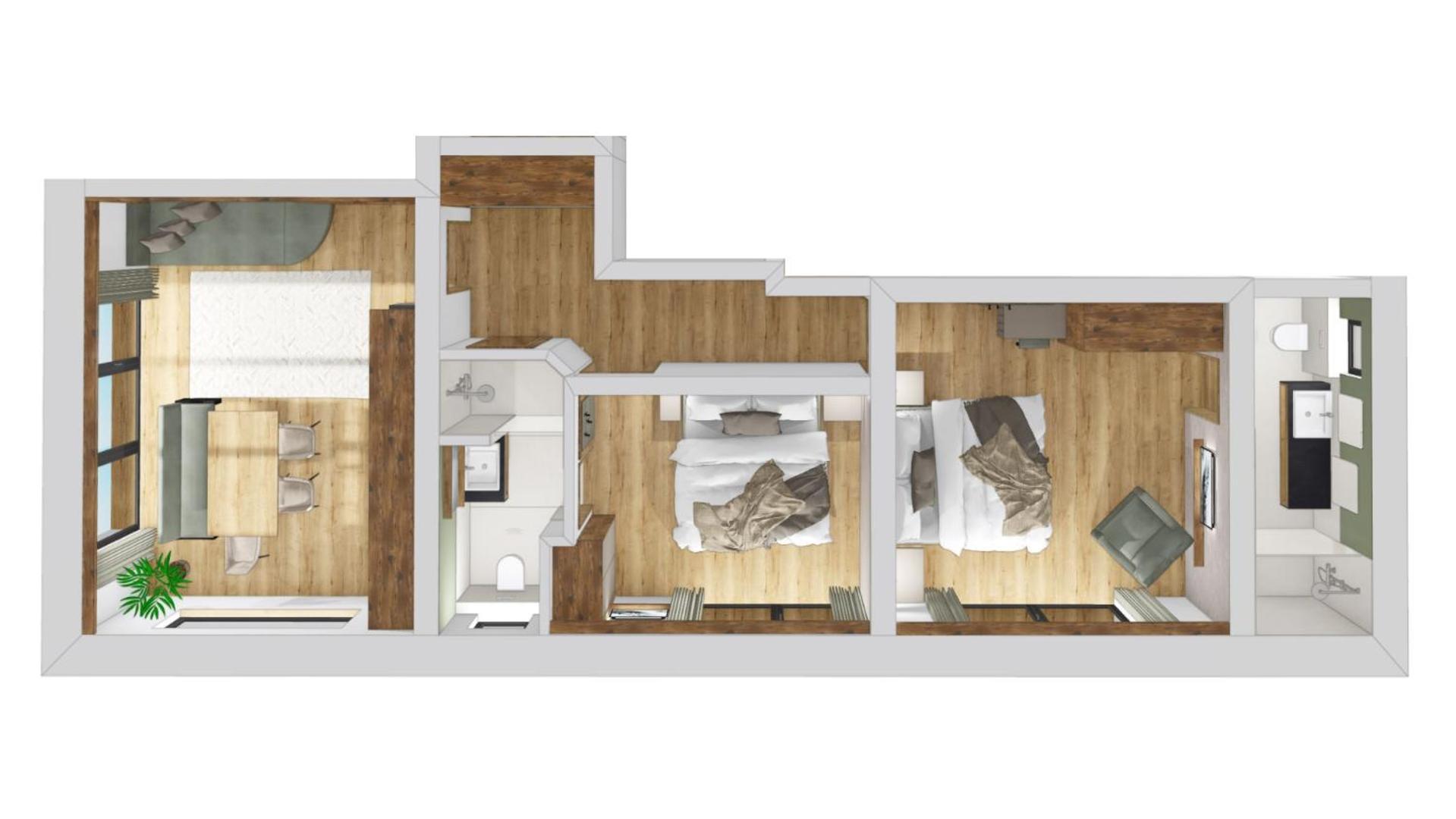 Appartement met 2 slaapkamers