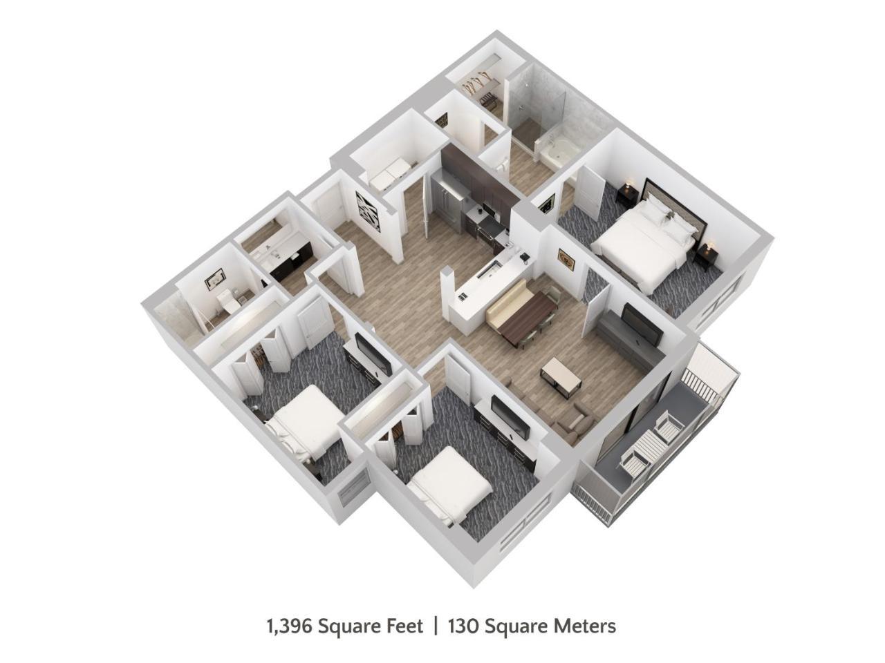 Condo mit drei Schlafzimmern und zwei Bädern (kostenfreier Zugang zum Wasserpark)